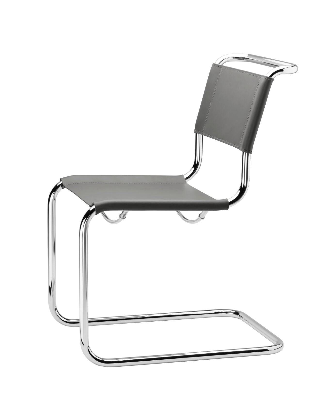 S 33 cantilever chair, chrome fra Thonet Butte leather - Granite - Jacobsen Plus