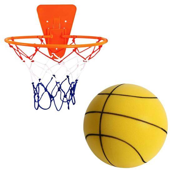 Tyst Basketset Inomhus Dribbling Dröm Tyst Basket Ljudlös Skumboll orange