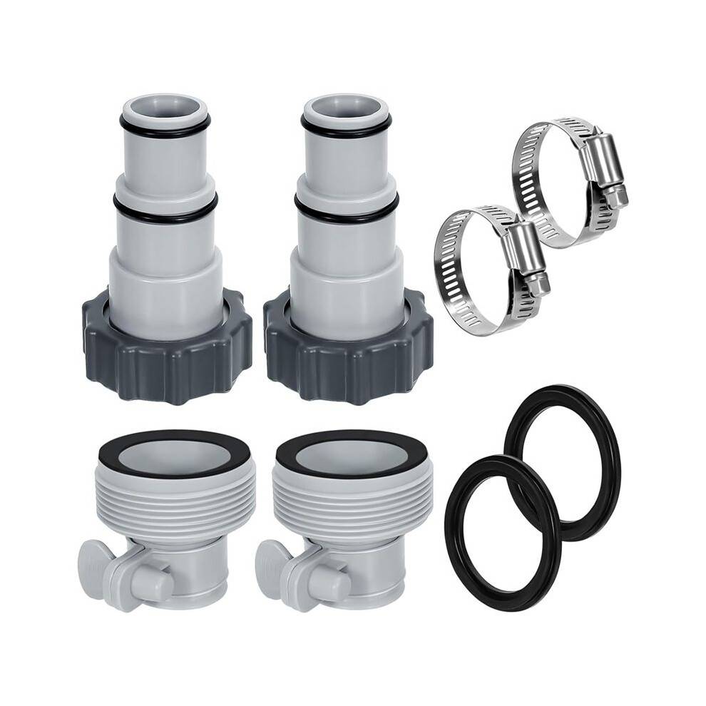 Pool Hose Adapter Kit,2 Types Pool Pump Hose Connector for 1.5 & 1.25 in Hoses for Aboves Ground Pool Replacement Parts
