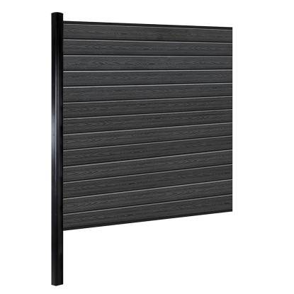 Kirkedal Alu hegn med K1 profiler, tilkøbssæt, sort - 180 x 156 cm