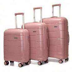 3pcs/Set Luxury Lightweight ABS Hardside Luggage Set In 20&#34;/24&#34;/28&#34; Sizes, With Scratch-Resistant Surface, Silent Spinner Wheels, And TSA Lock, Perfec - Rose Gold