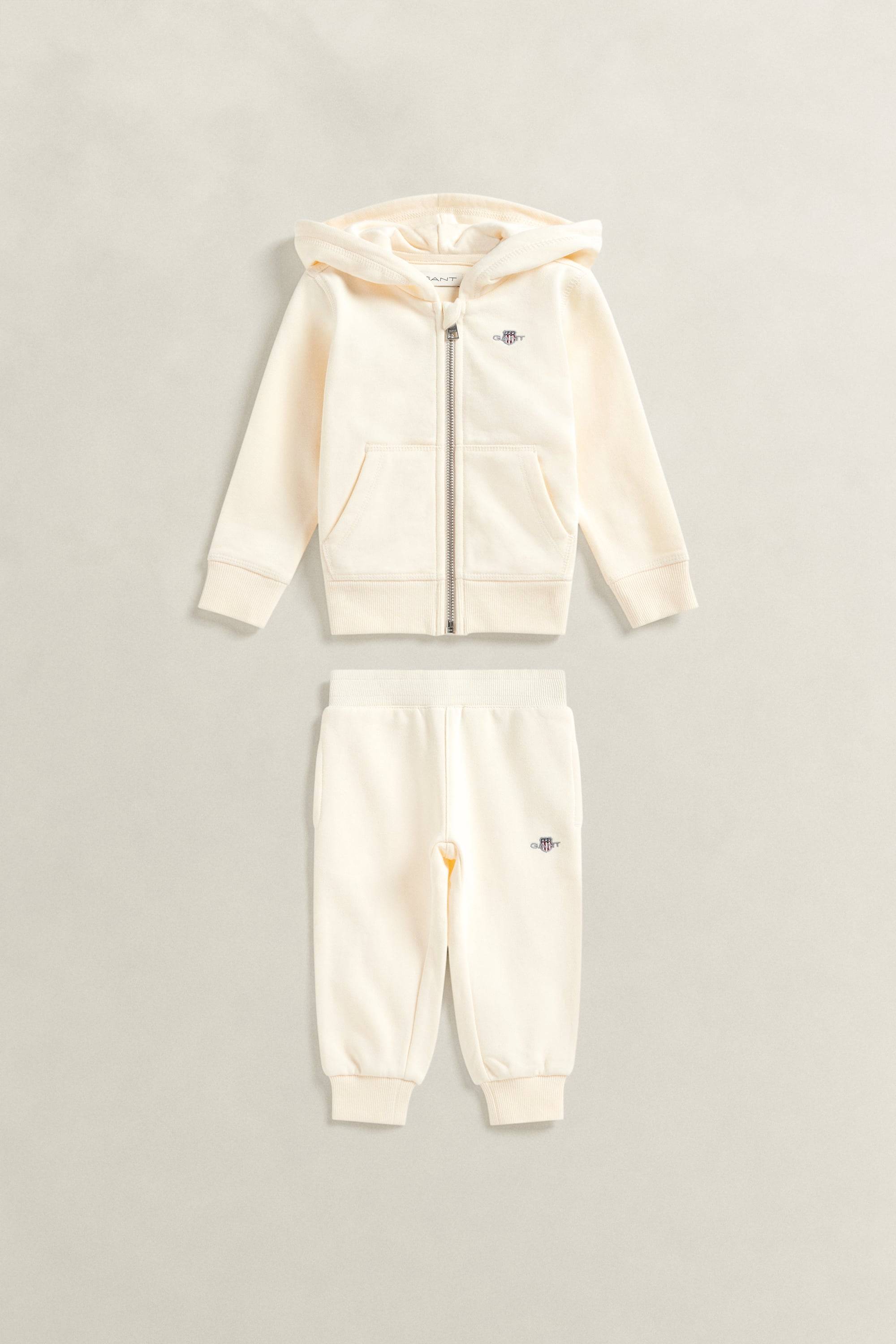 GANT Barn Girls set med hoodie och sweatpants med sköld (80) CREAM