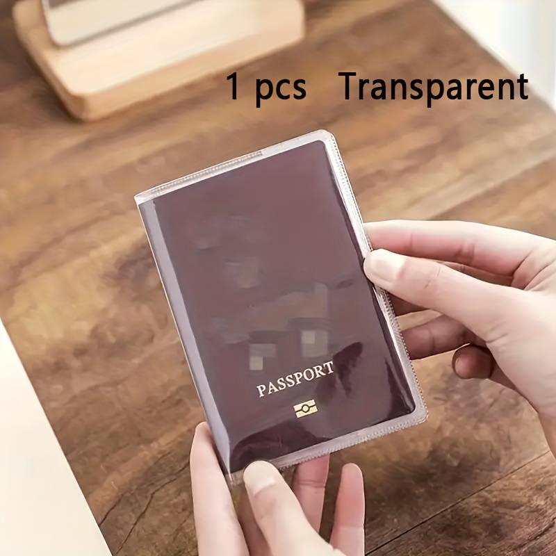 TEMU Clear Transparent Passport Cover, Waterproof Frosted Passport Cover Holder Case Organizer Id Card , Vinyl Plastic Id Card Protector Case Holder Travel Unisex-adult