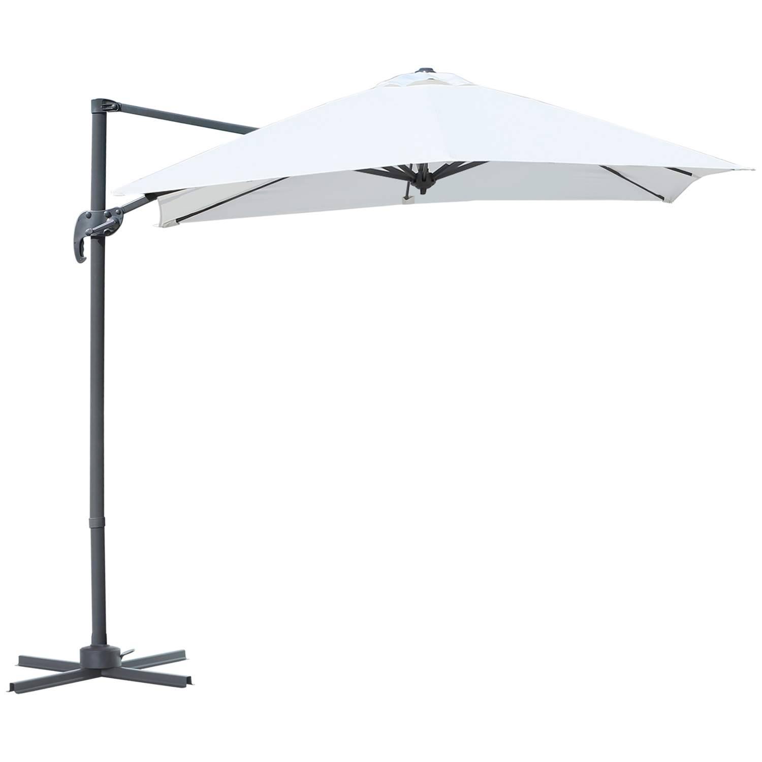 Parasol 245x245 cm med håndsving og justerbar hældning