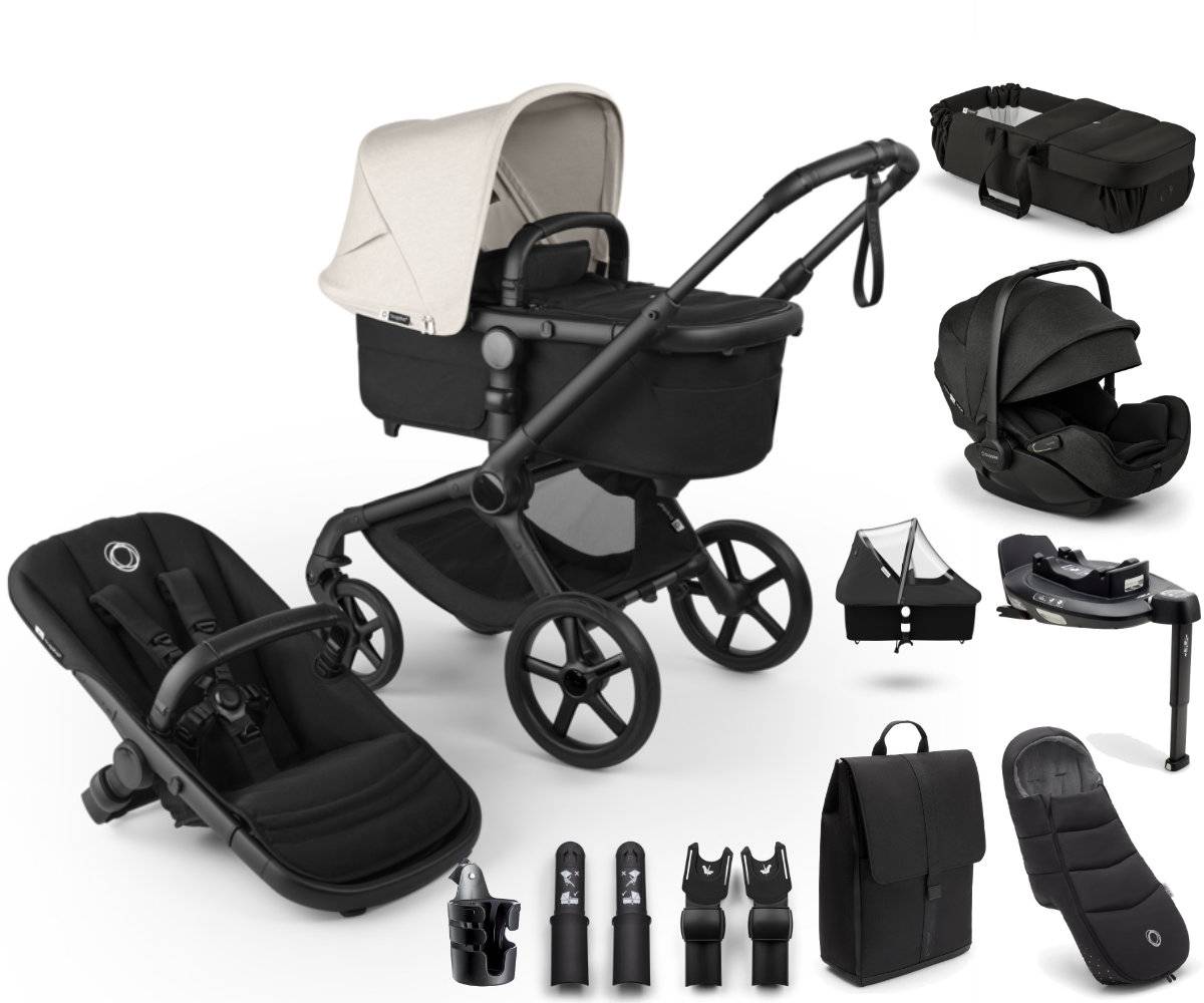 Bugaboo Fox 5 Renew Stroller Set 9-in-1 All in One - Black / Misty White