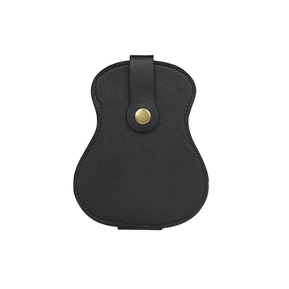 Guitar Pick Storage Bag Foldable Guitar Pick Holder Keychain Portable Guitar Plectrum Storage Bag Black