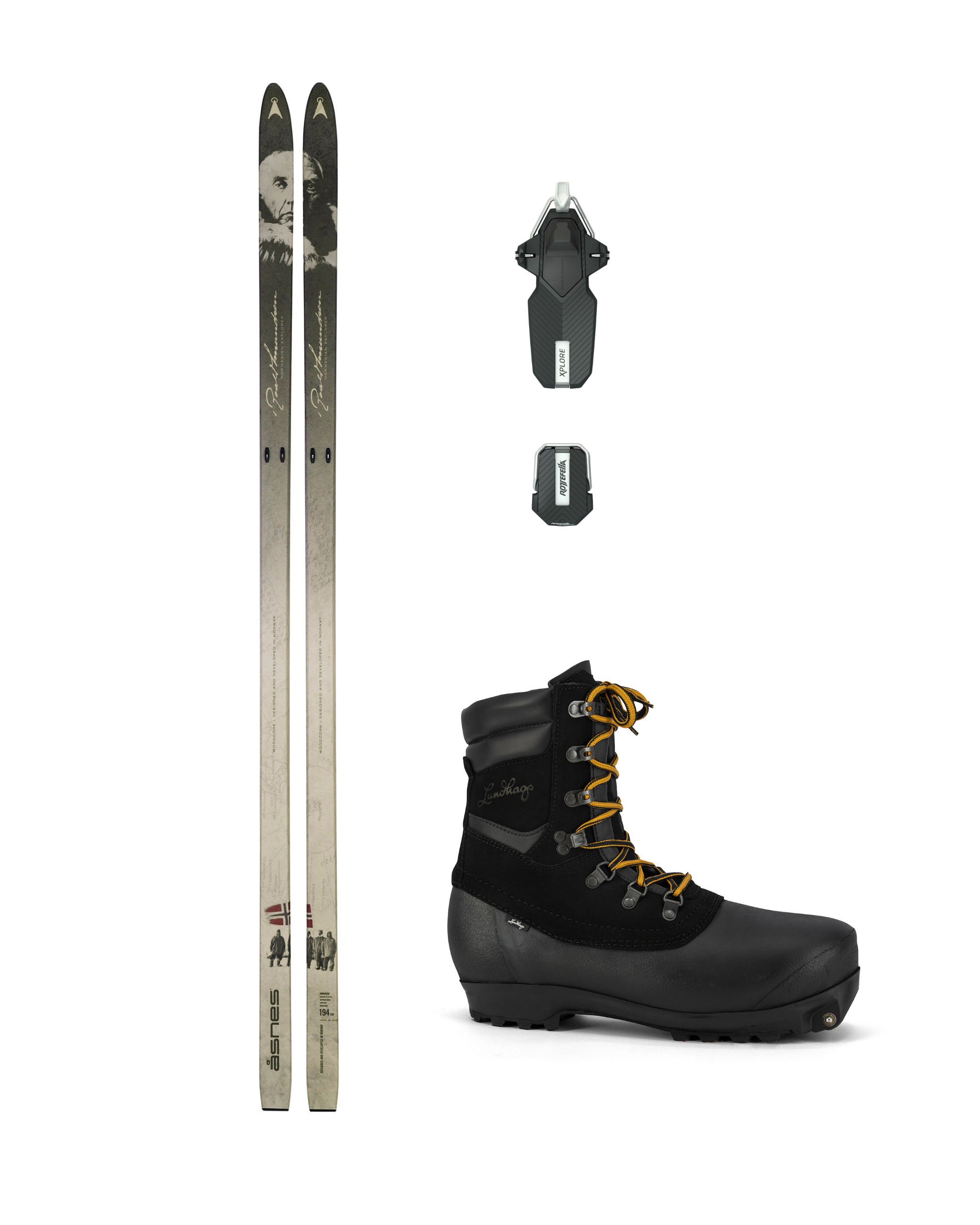 Åsnes PAKET – Amundsen Fram BC ski WF/FL med Xplore-bindning och Pjäxor