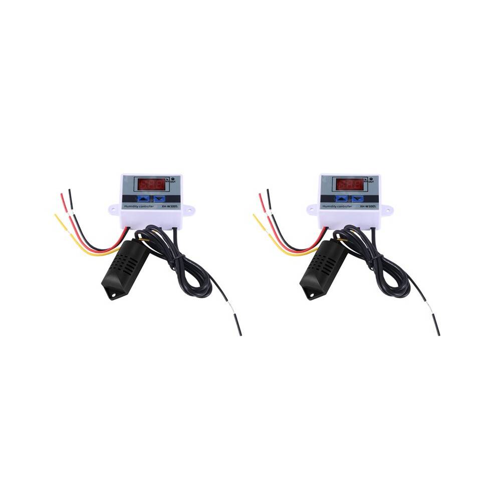 2X Digital Humidity Controller Hygrometer Humidity Control 0-99%Rh Hygrostat with Humidity Sensor AC220V