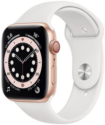 Apple Watch Series 5 (2019) | 40 mm | Aluminum | GPS + Cellular | guld | Sportband vit