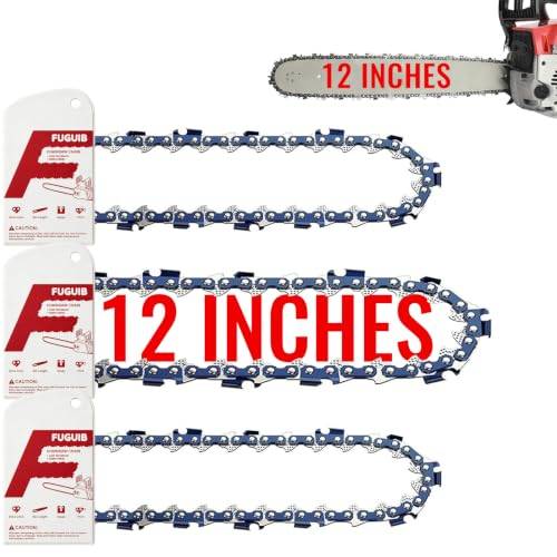 FuGuiB 12 tums sågkedjor 3-pack, 30 cm 1,1 mm 3/8 tum LP 44TG-kedjor för motorsågar, utbytbar kedjesågkedja, kompatibel med Stihl MS 170, E14, MSE 140, MS 193, MS194 T, MSA 160 C