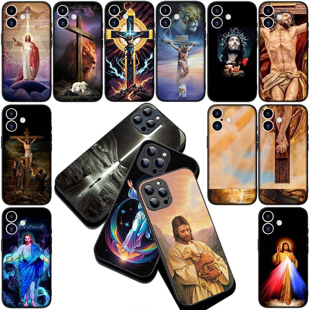 Jesus Kristus Gud Kristet Kors Skydd för Samsung Galaxy S25 S24 S23 FE Ultra Plus S7 Edge S25+ S24+ A56 5G + Coque Fodral