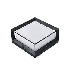 WFZRXFC Square IP54 Waterproof Post Light Outdoor Black Modern Minimalist Post Lantern E27 Die-cast Aluminum Villa Pillar Lamp Park Garden District Street Pillar Light