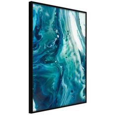 Inramad Poster / Tavla - Acrylic Pouring II - 40x60 Svart ram