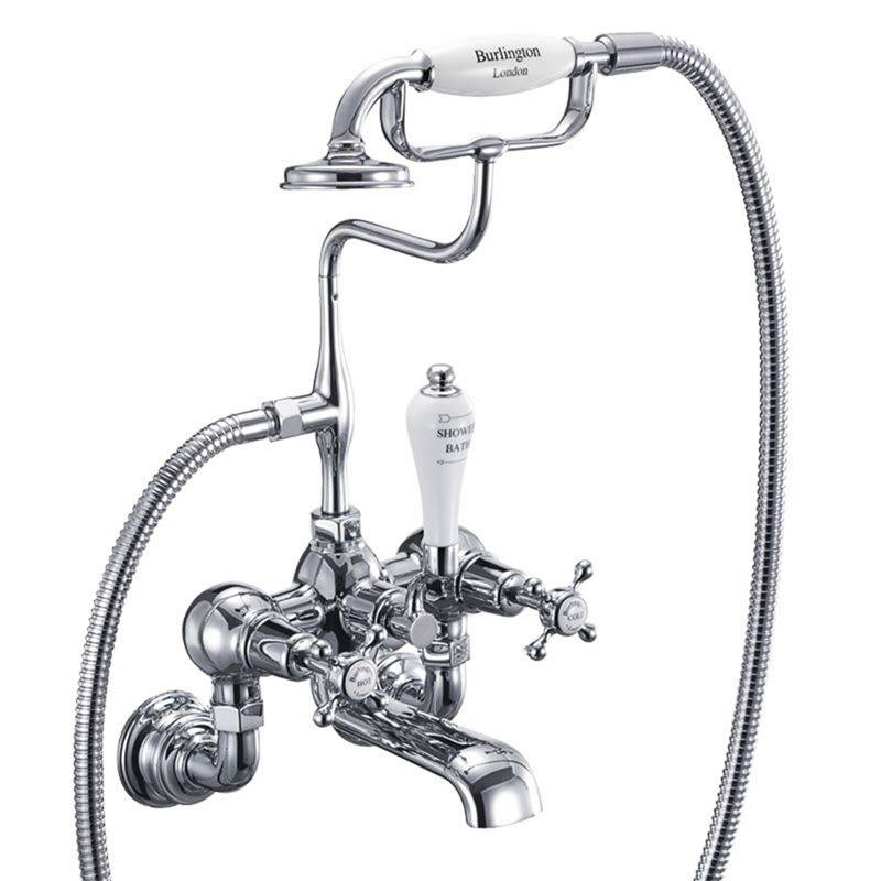 Badkarsblandare Burlington Claremont CL17 180 cc Krom/Vit