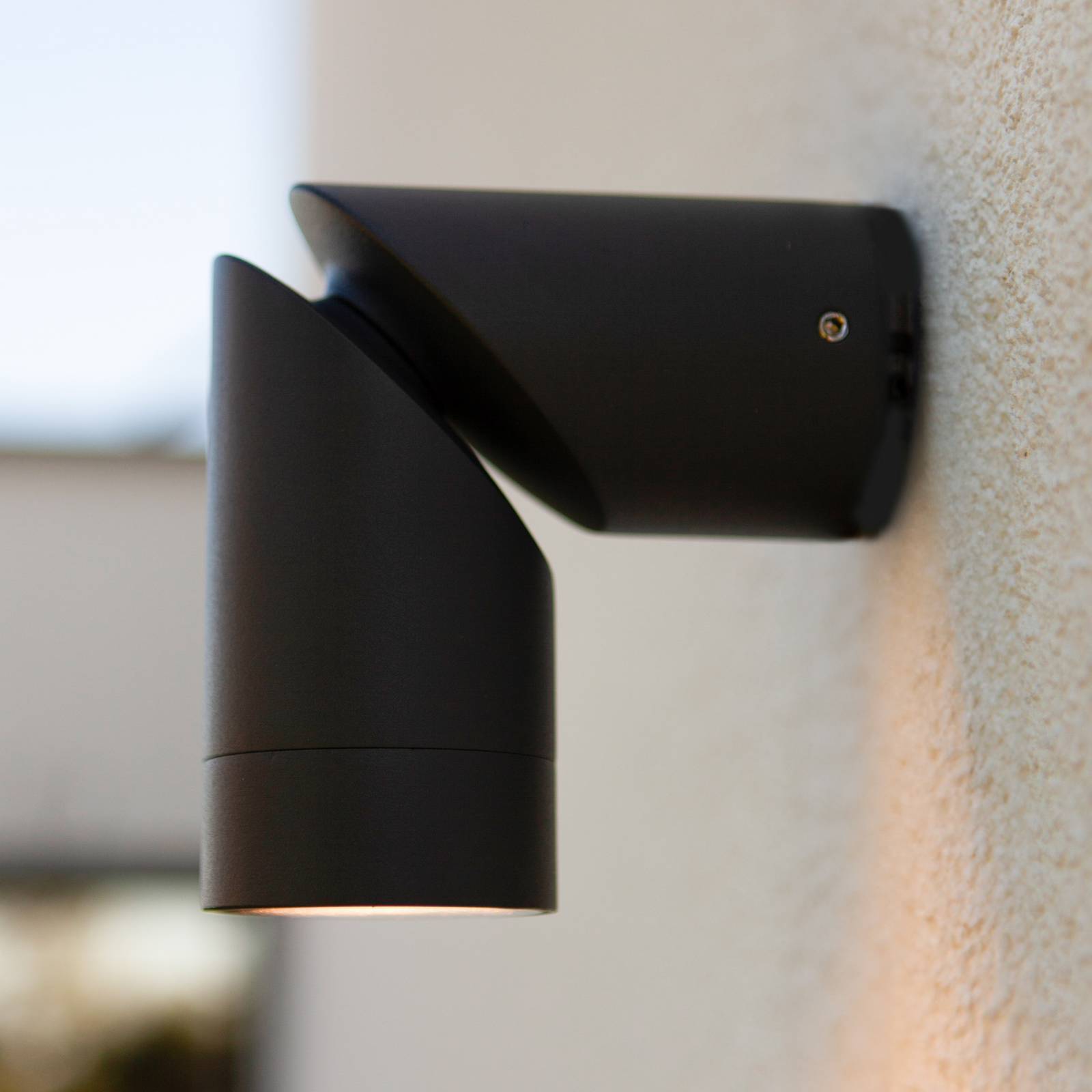 LUTEC Vägglampa utomhus TUBON, dimbar, Aluminium / grå / zink, Aluminium / grå / zink, Modern, Utomhusvägglampa