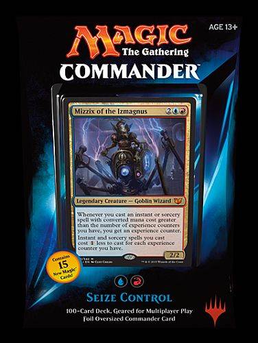 Magic Commander 2015 [EDH] Multiplayer Deck - BlÃ¥-RÃ¸d: Seize Control - 100 kort - 15 Nye Kort!