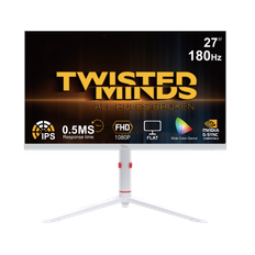 Twisted Minds - Arctic Pro Series 27" FHD - 180HZ 0.5MS Fast IPS HDMI 2.1 Gaming Monitor - White - Fri fragt og klar til levering - Prismatch