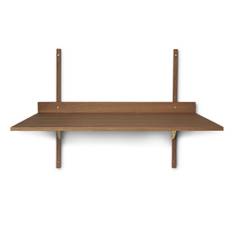 Ferm Living - Sector Desk - Smoked Oak/Brass - Skrivbord - Guld,Träfärgad - Metall/Trä