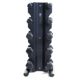 Body Power 5 Pair X-Series Rack and Rubber Hex Dumbbell Set - 2 to 10kg