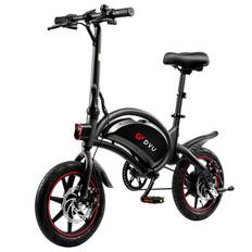 E-Bike DYU DF3 2025 240W Moto Battery Electric Bike 14 Inch Tire Fashion Version City Adult Electric Bicycle svart