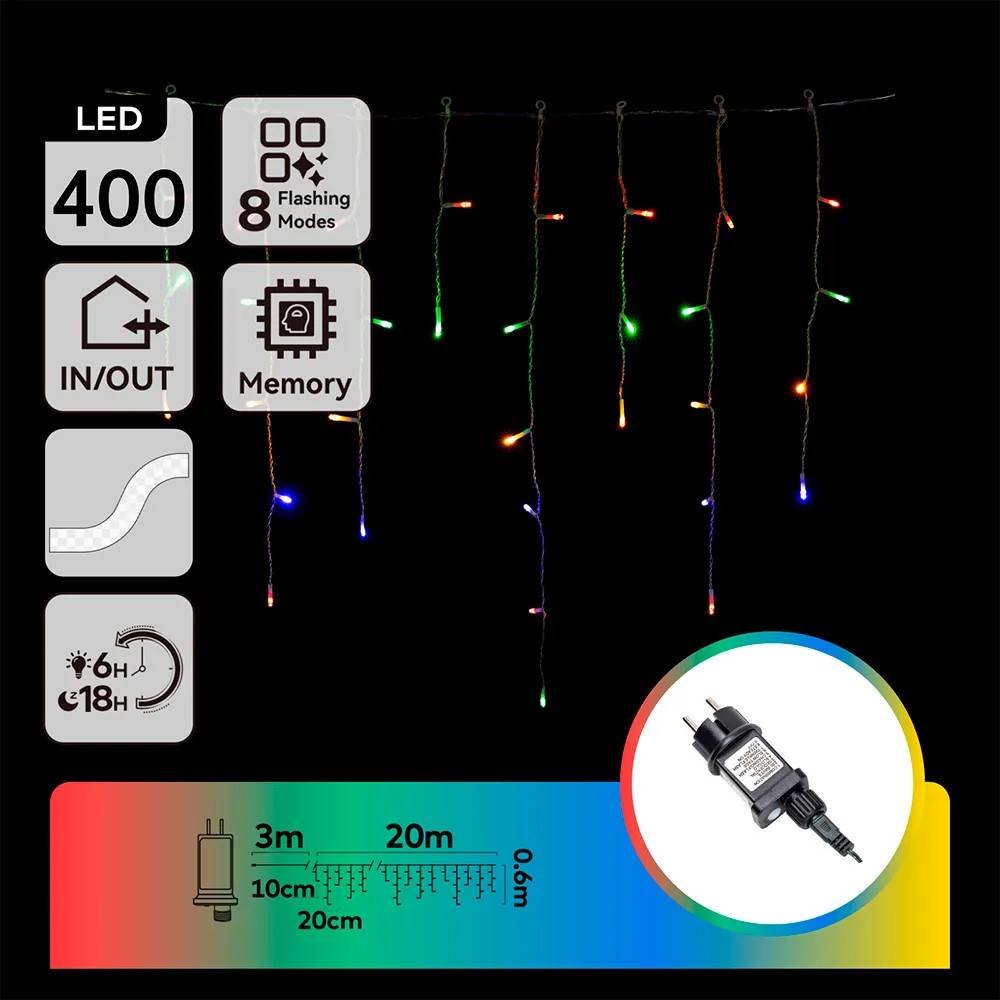 Aigostar Icicle Wave Flat Rgby 20mx0.6m 100 Strips Ip44 Indoor & Outdoor Low Voltage Lyskæde