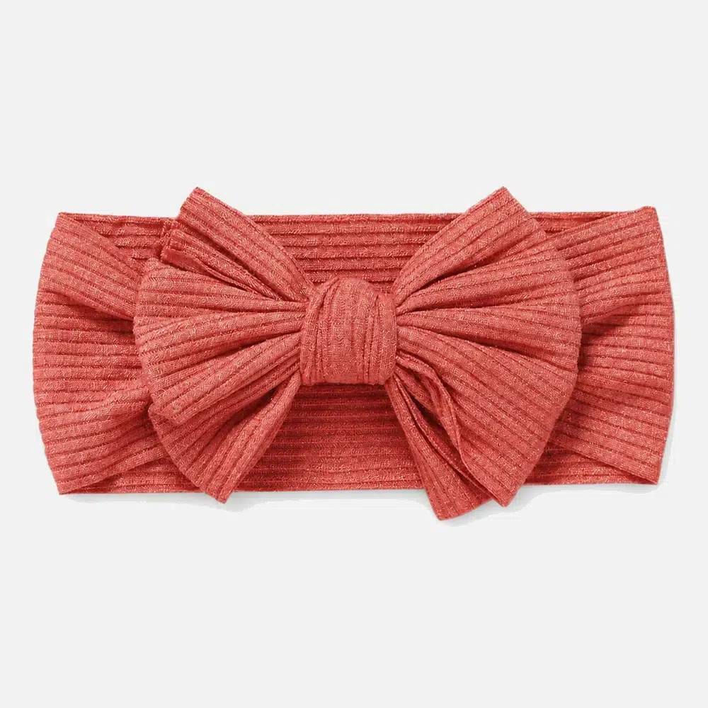 Hårband bebis ribbad corall - Nordic Rainbow
