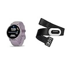 Garmin vívoactive 5, AMOLED GPS Smartwatch, Metallic Orchid & Brustgurt zur Aufzeichnung von Herzfrequenz und Laufeffizienz