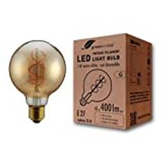 greenandco® LED vintage glödtråd glödlampa bärnsten ersätter 35W E27 G95 5W 400lm 2000K (extra varm vit) 360° 230V glaslampa, inte dimbar