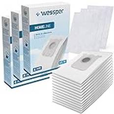 Wessper 12 x dammsugarpåsar för Universal S-Bag Philips performer. Performer Pro Active Compact Expert FC8729 FC9150 FC9179 FC9180 FC9199 FC8520 FC8529 inkl. 3 filter