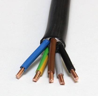 Installationskabel 5 x 10 mm²,3 faser, Nul, Jord, Multicore