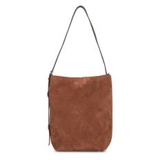 Max Mara, Tasker , Dame, Brun, ONE SIZE, Uld, Brun Læder Skuldertaske med Magnetknap