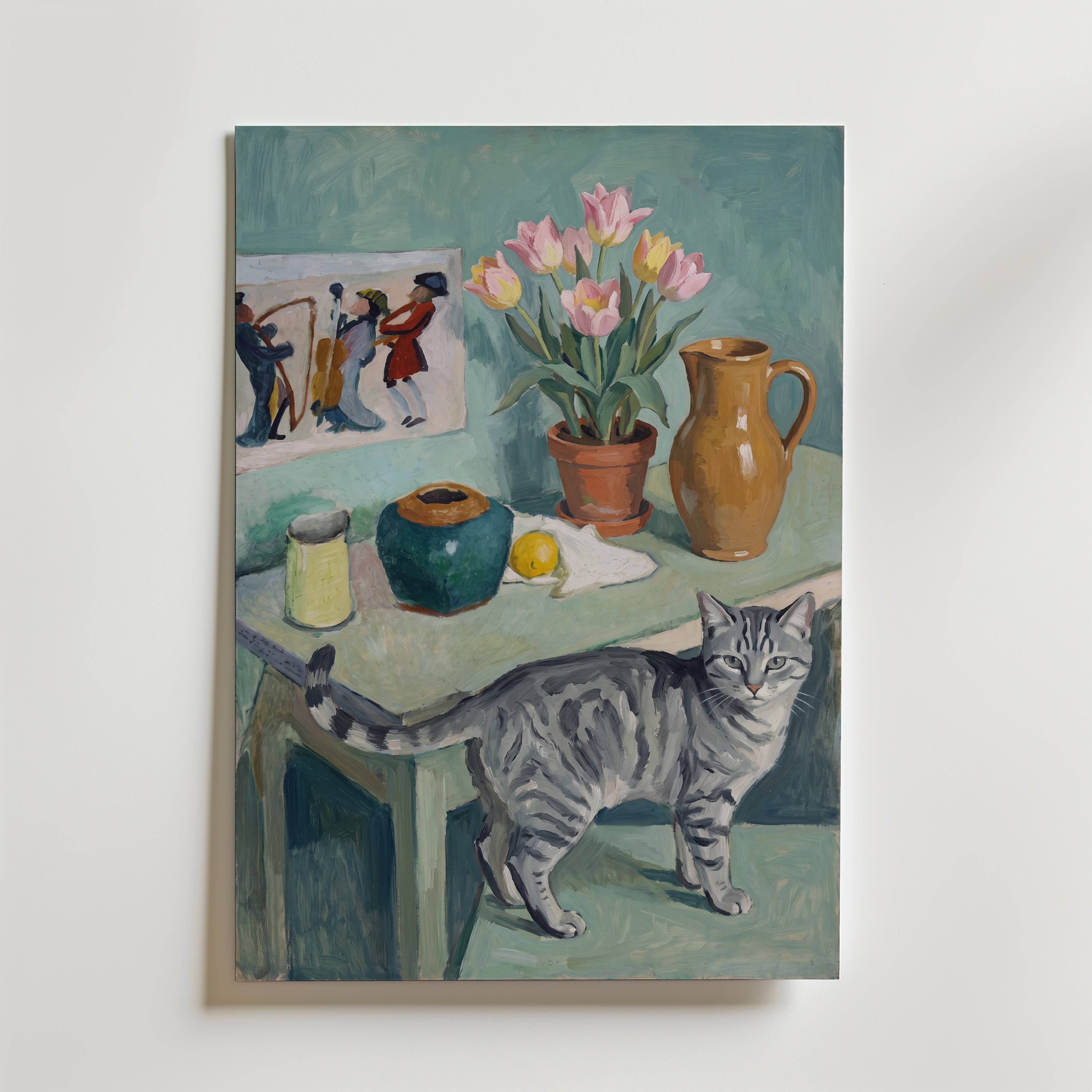 Tabletop Tabby Poster - Fine Art Poster 70x100 cm