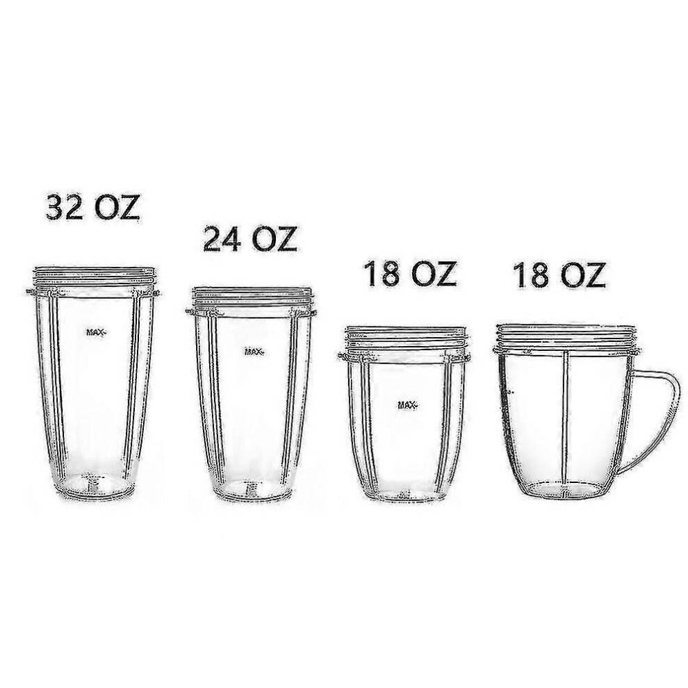 (18OZ with Handle) 18/24/32oz Cups Replacement Parts Compatible Nutribullet 600w/ 900w Blender()-e