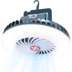 Lollanda 2-i-1 campinglampe med ventilator – bærbar bordventilator og LED-lampe, perfekt til camping, udendørs og hjem
