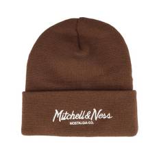 Mitchell & Ness - Brun cuff Beanie - Pinscript Knit Brown Cuff @ Hatstore