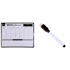 Magnetisk Ugekalender med Whiteboard Tusch - Sort