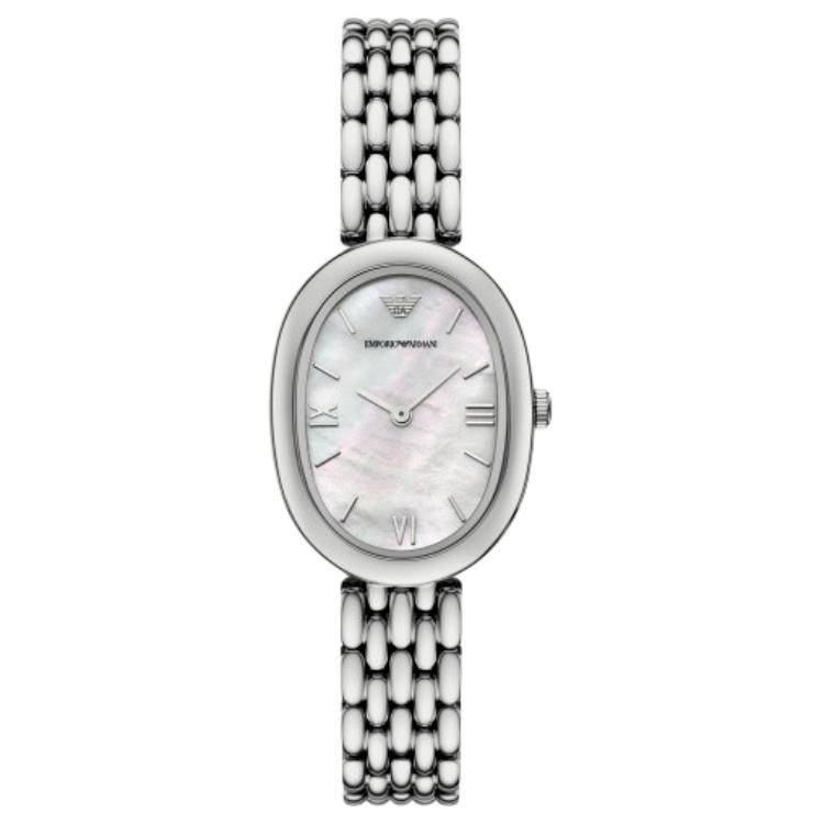 Emporio Armani Autumn Collection Watch Quartz Movement Stainless Steel Strap 34Mm Mother Of Pearl Dial 30M Water Resistant Women watches AR11706 Regular Watch Box