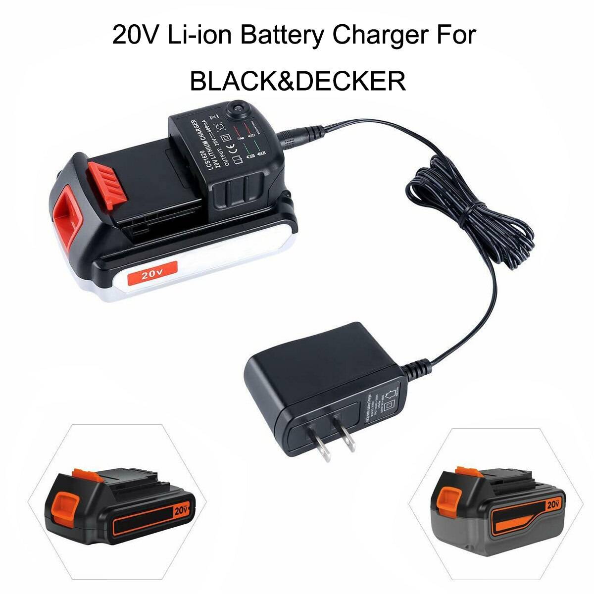 20v verktyg li-ion batteri lcs 1620 laddare för svart för decker/porter-kabel/stanley us standardkontakt