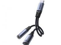 (ComputerSalg) Joyroom SY-C02 2-i-1 DAC-adapter USB-C til USB-C / 3,5 mm mini jack - sort