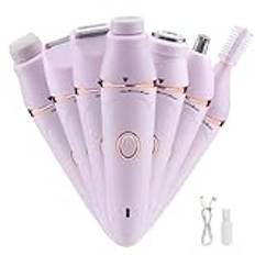 Miniepilator för kvinnor, allt i ett epilator kvinnors ansikte, trådlös rakapparat med LED-ljus vattentät enligt IPX5, epilatorer och tillbehör för ansikte, armhåla, ben, armar (D)