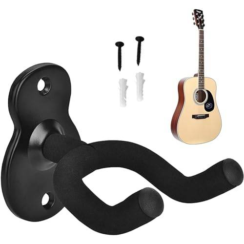 Vägggitarrfäste, gitarrkrok med justerbart mjukt stöd, U-formad gitarrväggkrok, för klassisk akustisk gitarr, elektrisk bas, Banjo, universella väggkrokar