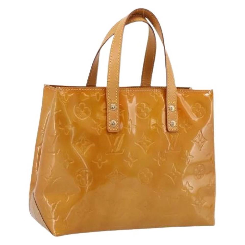 Louis Vuitton Vintage Pre-owned Vintage Patent Leather Hand Bag - Vintage - Dame - Beige - ONE SIZE - Læder