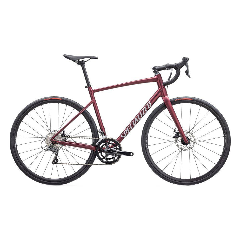 Specialized Allez E5 Satin Maroon / Silver Dust / Flo Red strl 58