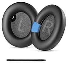 YunYiYi Space One Earpads kompatibla med Soundcore av Anker Space One (S1) hörlurar proteinläder mjukare öronkuddar delar (svart)