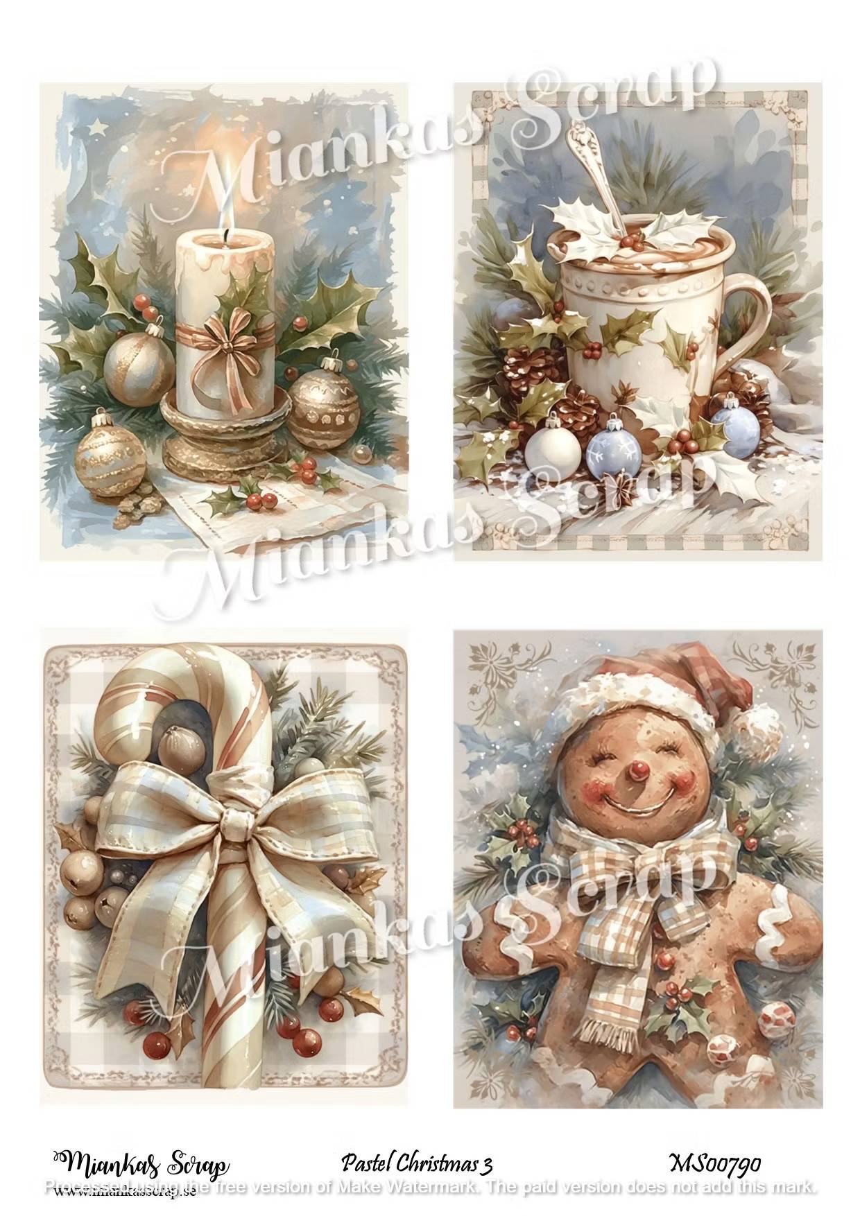 Miankas Scrap Klippark - Pastel Christmas 3