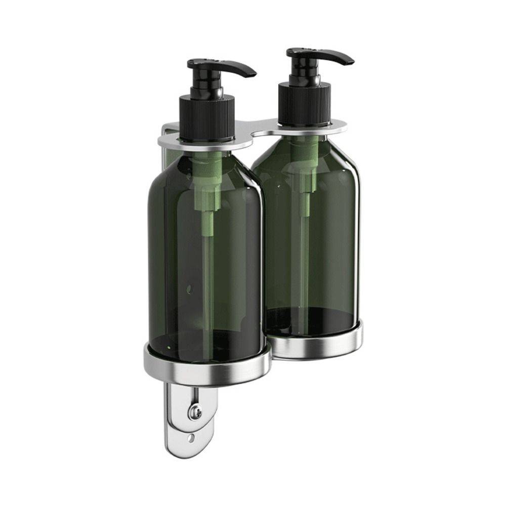Påfyllbar väggmonterad tvålbehållare Plast Ingen borrning krävs Pumpflaska Bekväm Rostfritt stål Schampodispenser