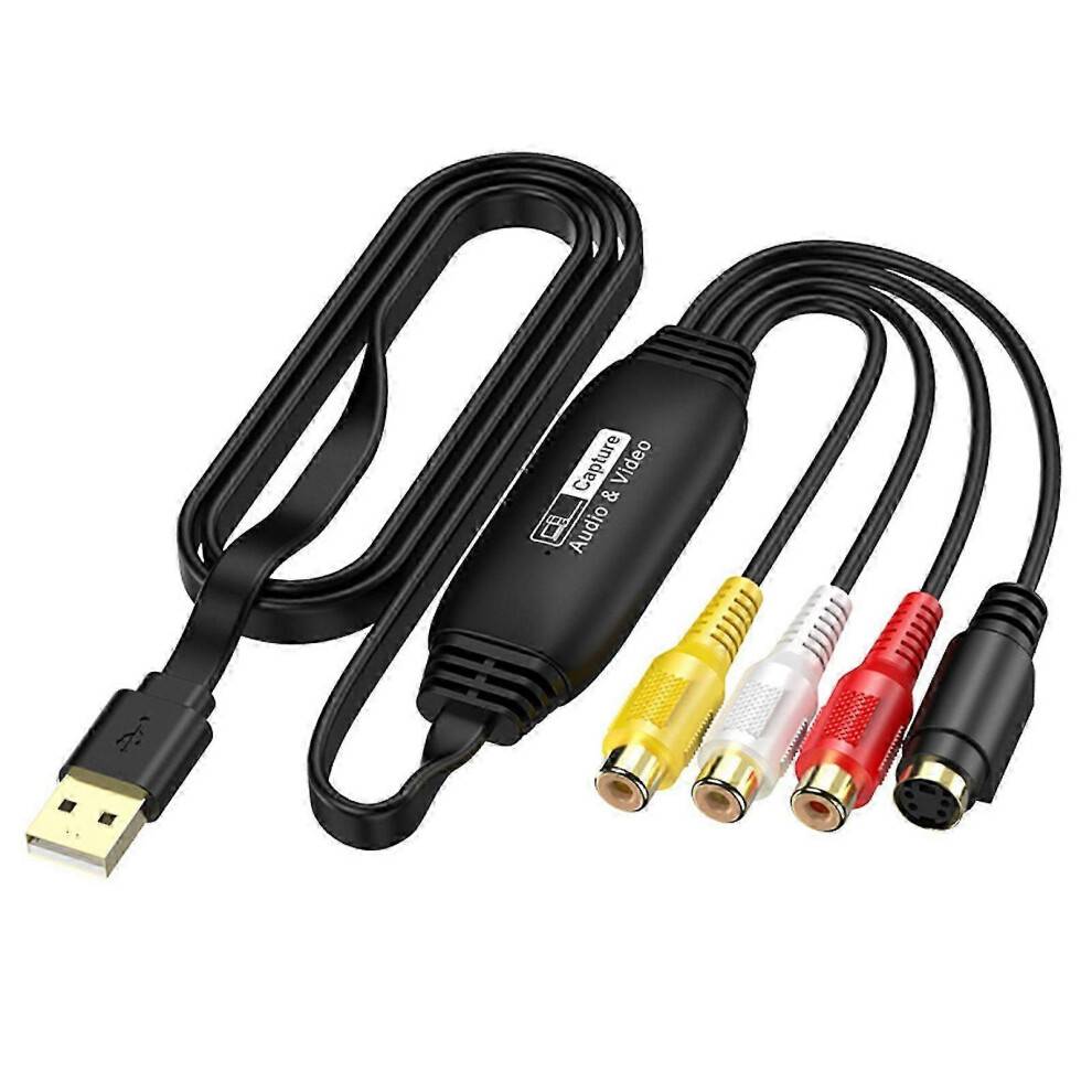 USB-videoinspelningskortadapter 1080P VHS-videobandspelare TV till digital-omvandlare RCA till USB-anslutningskabel för