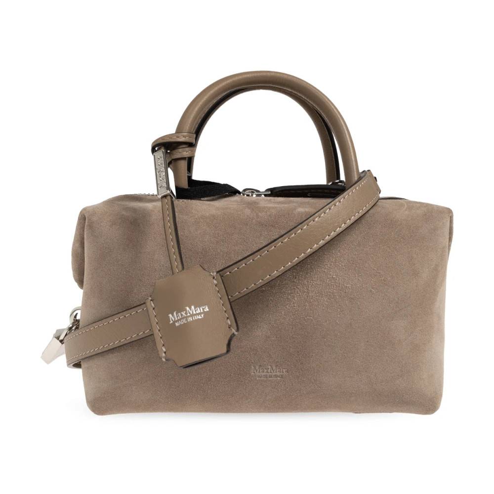 Max Mara Holdall Suede Taske - Tasker - Dame - Beige - ONE SIZE - Suede