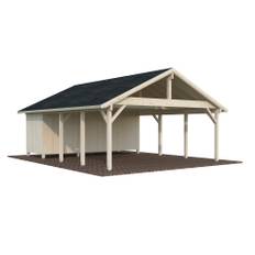 Palmako Robert carport med redskabsrum ubehandlet 40,6 m2