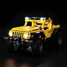 BRIKSMAX LED-belysningskit för LEGO Technic Jeep Wrangler – kompatibel med Lego 42122 byggstenar modell – inkluderar inte Lego setet (fjärrkontrollversion)